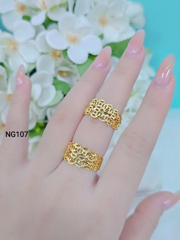 Nhẫn Titan Kim Tiền Mẫu Hot Trend Thu Hút Tài Lộc Bền Màu Không Gỉ Xi Vàng Sang Trọng