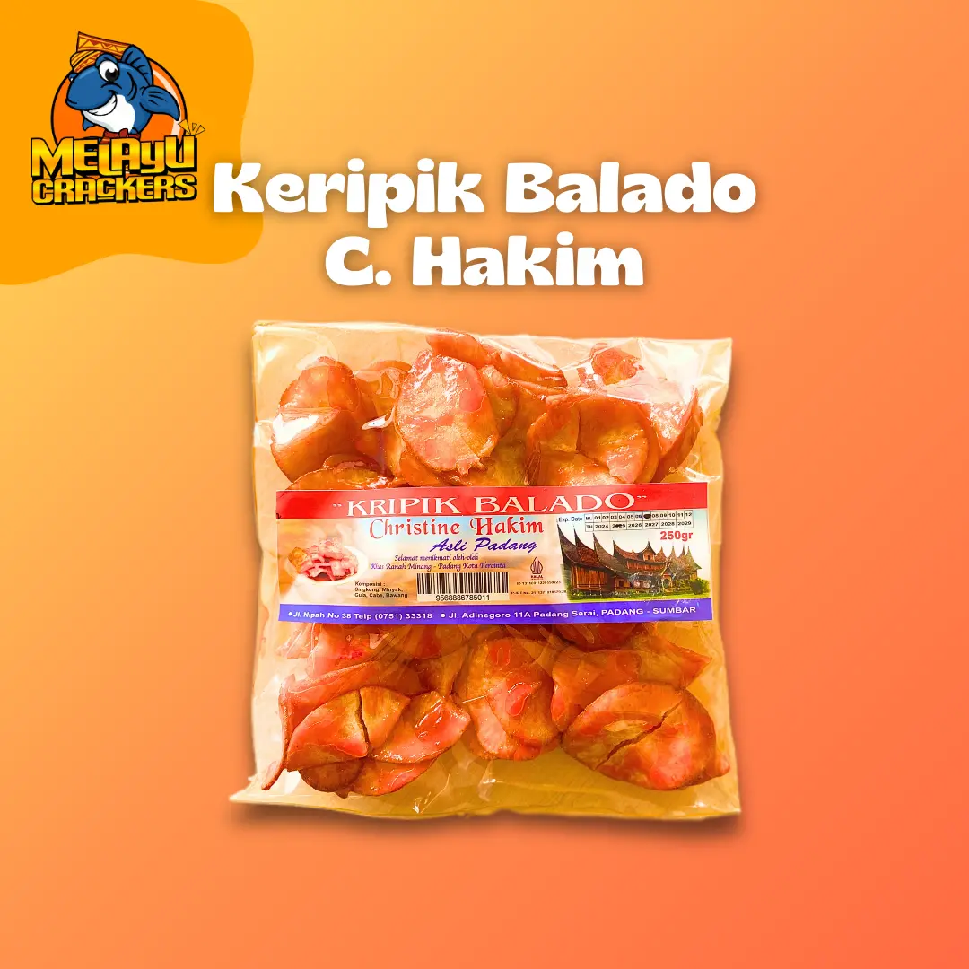 Keripik Balado C.Hakim | Keripik Sanjai | Kerupuk ubi balado | oleh-oleh khas | Buah tangan Food Snack Pedas Kripik Manis Mallet-Played Pilihan Yang Lebih Sehat
