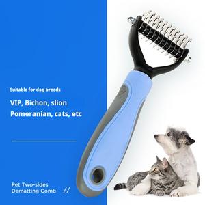 Sikat Rambut Gugur, Bahan Keluli Tahan Karat, Untuk Haiwan Kesayangan, Sikat Urut Dua Sisi Sejagat, Menanggalkan Rambut Longgar