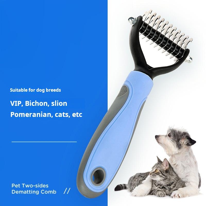  Lược Gỡ Rối Thông Dụng Cho Thú Cưng Lược Tẩy Lông Cho Mèo Và Chó Làm Bằng Thép Không Gỉ Lược Mát Xa Hai Mặt Để Loại Bỏ Lông Nổi 