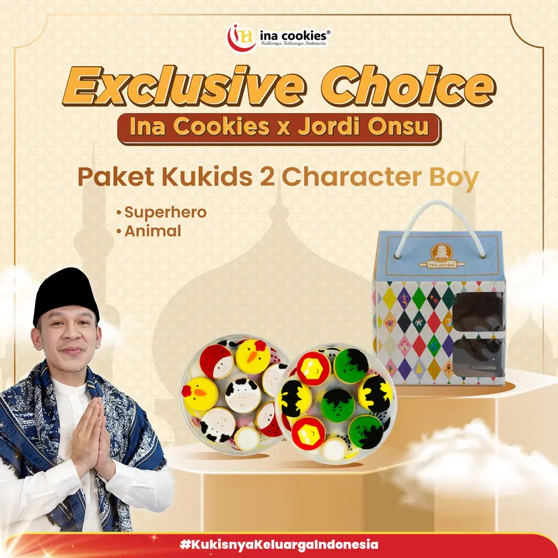 Kukids 2 Character Boy & Girl Kue Kering Regluer Exclusive Choice Ina Cookies by Jordy Onsu 0