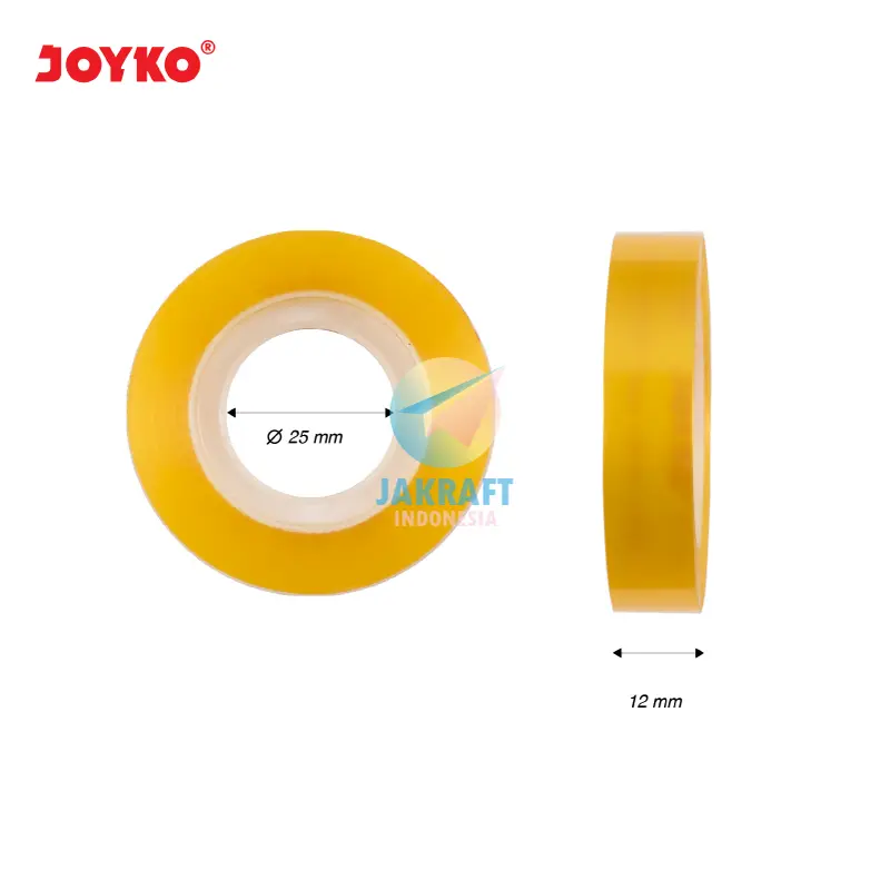 (12 Roll) Isolasi Kado Core Kecil JOYKO STT-30 Selotip 12 mm x 45 Meter Cellotape 1/2" Inch Clear Putih Bening | SLOP 1