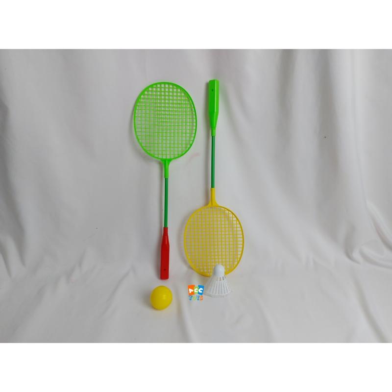Mainan Anak Raket Plastik Badminton 2 PCS Panjang 45 cm 4