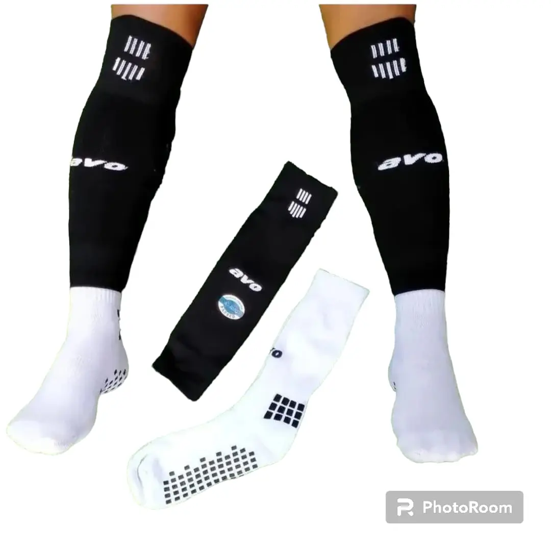 PAKET KAOS KAKI FUTSAL PENDEK ANTISLIP WARNA PUTIH & SAMBUNGAN WARNA HITAM MERK AVO ORIGINAL Nyaman Uniseks Pria Set Nyaman Uniseks Pria Set