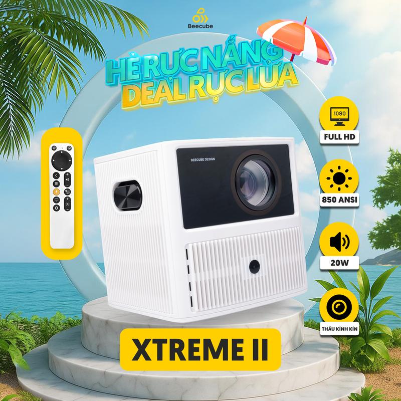 [BEECUBE KA] Máy Chiếu Mini Cao Cấp Beecube XTREME II - Full HD - Bảo Hành 1 Đổi 1 Trong 12 Tháng, Máy Chiếu Tích Hợp Âm Thanh Projector Kem Bluetooth