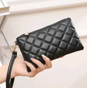 Dompet hp dan uang motif bordir tas tangan wanita terbaru wristlet gaya Korea