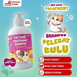 NOVAMOS Shampoo Pelebat Bulu Kucing dan Anjing Lebih Berkilau, Cegah Bulu Rontok, Kusam, Kering dan Kusut - Membantu Mengatasi Kebotakan Pada Anabul - Novamos Pet Hair Treatment Shampoo 250 ML