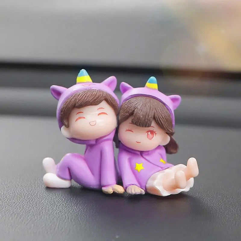 1 set/new interior decoration car omaments,cute center console decorations, girls' couple accessories, office home ornaments, send nano double sided tape