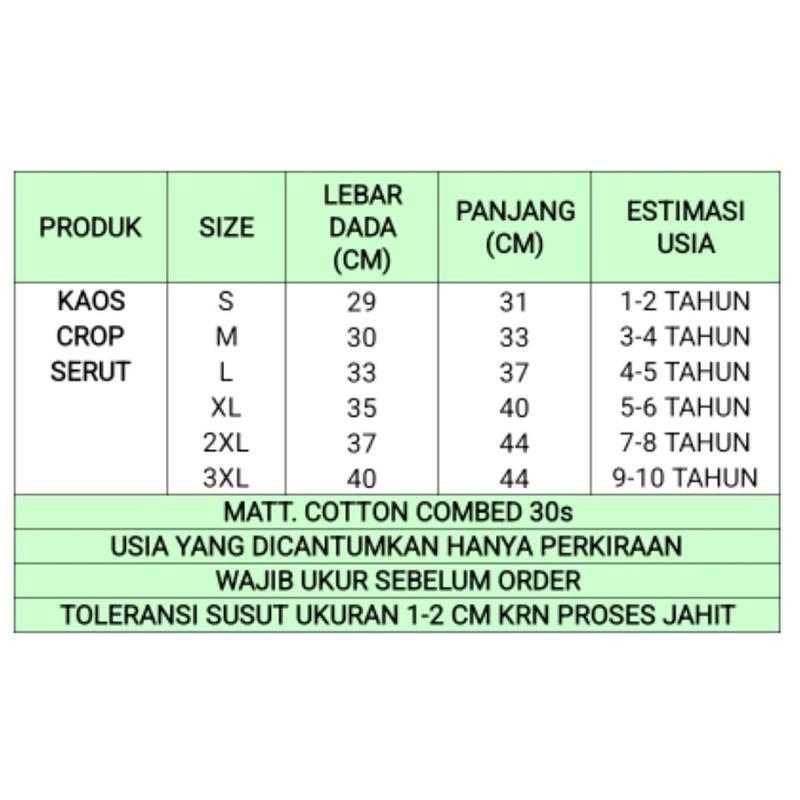 Atasan Kaos Crop Top Lengan Pendek Anak Perempuan 4
