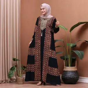 GAMIS RENDA BARPIN SETORJOAN SAMITEX Super Gamis Sultan Mewah Batik Cap Asli Busui Friendly Lengan Karet Eayon Renda Cantik Elegan Premium Istimewa LD 110 PB 138 Muat BB 65-75 Kilo Perempuan Wanita Adem Tebal Halus