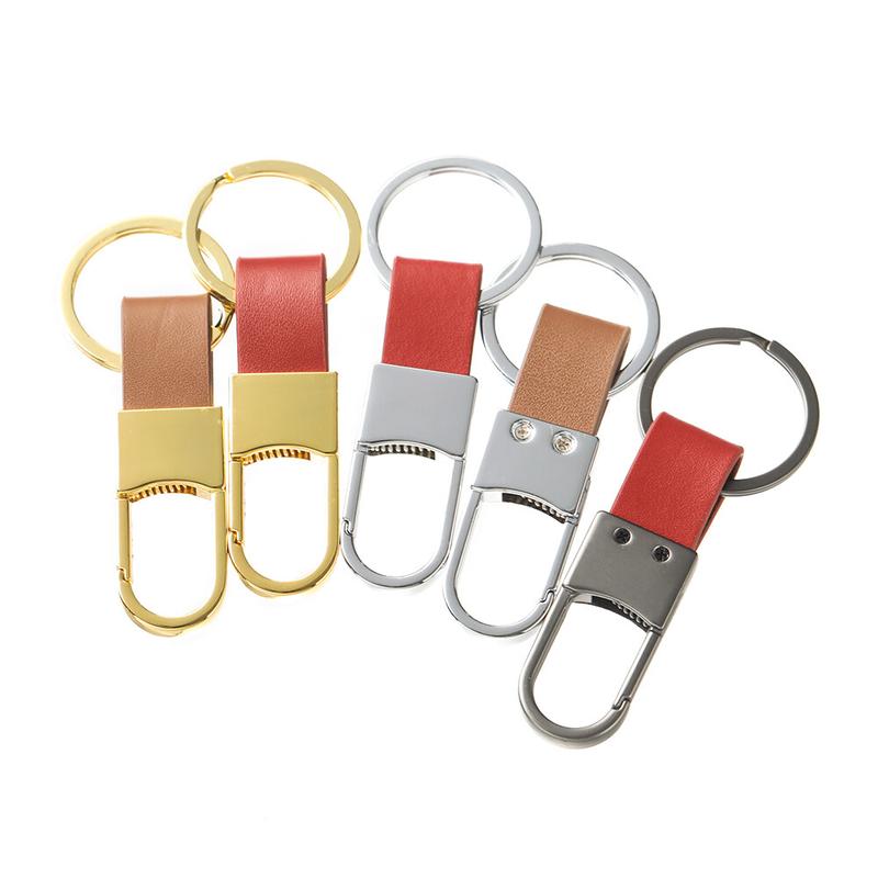 St. kunkka 1pcs 3x8cm Multicolor Metal Cowhide Car Keychain Fashion Accessories for diy Keychain Accessories Accessories 5