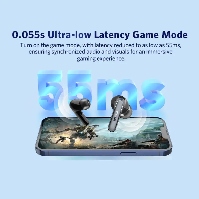 EarFun Air 2 - Black - Hi-Res LDAC budget TWS with APP Support Headphones Earphone Earbuds Wireless Headset Bluetooth Bass 8