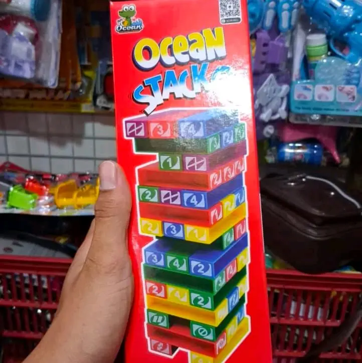 ocean stacko mainan susun balok game board bersama keluarga dan teman