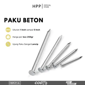 HPP Paku Beton 250gr - Paku Cor Baja Tembok - Concrete Nail Uk. 1inch - 5inch