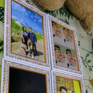 PAKET 2 PCS BINGKAI + FREE CETAK FOTO UKURAN 17R BISA DIGANTUNG / DITEMPEL DINDING  TANPA KACA