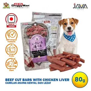 Doggyman Beef Cut Bars W Chicken Liver 80g Cemilan Anjing/Snack Anjing Favorite Anjing 100% Made in Japan