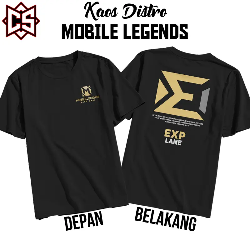 Kaos Baju Distro Game MLBB Mobile Legends Bang-Bang All Roles Lane Exp Jungler Mid Gold Roamer T-shirt 0