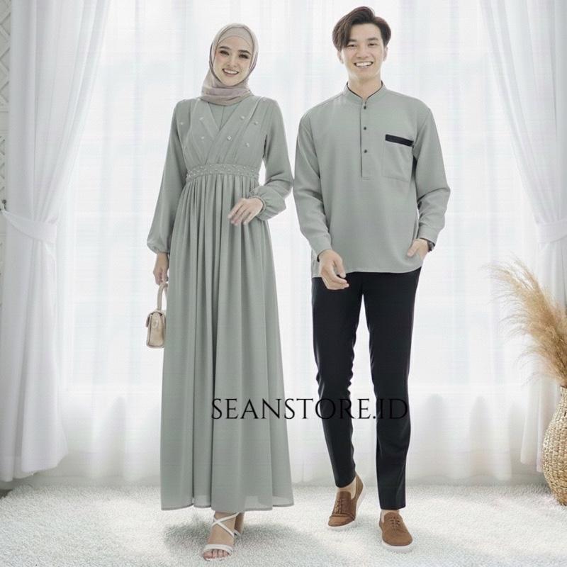 NEW - BAJU PASANGAN KOKO LENGAN PANJANG / SET COUPLE VIRAL 2 UKURAN / CP SUAMI ISTRI GAMIS LEBARAN SIMPLE MUSLIM FASHION
