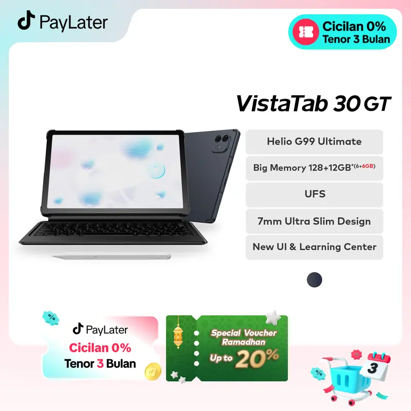 Official itel VistaTab 30 GT RAM 12*(6+6)+128GB Helio G99 Ultimate include stylus & keyboard Slot SIM Card UFS Storage - 7000mAh