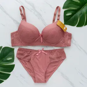 Bra BH Setelan Wanita Cup B Sedang Beha Set Wanita Dewasa Push Up Kawat Busa Sedang Kait 3