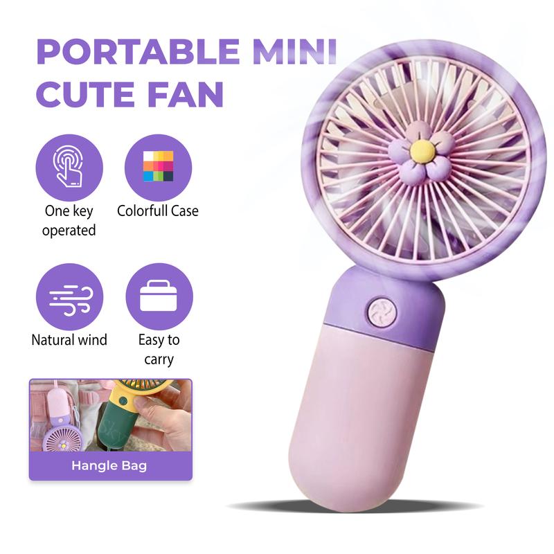 107 Home Kipas Lucu Bunga F17 Mini Portable Angin Kencang Tahan Lama 0