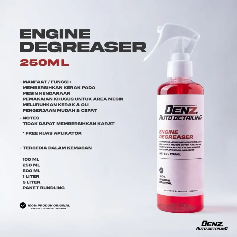 ENGINE DEGREASER pembersih kerak mesin DENZ AUTO DETAILING pembersih kerak oli mesinn original denz auto detailing desain terbaru