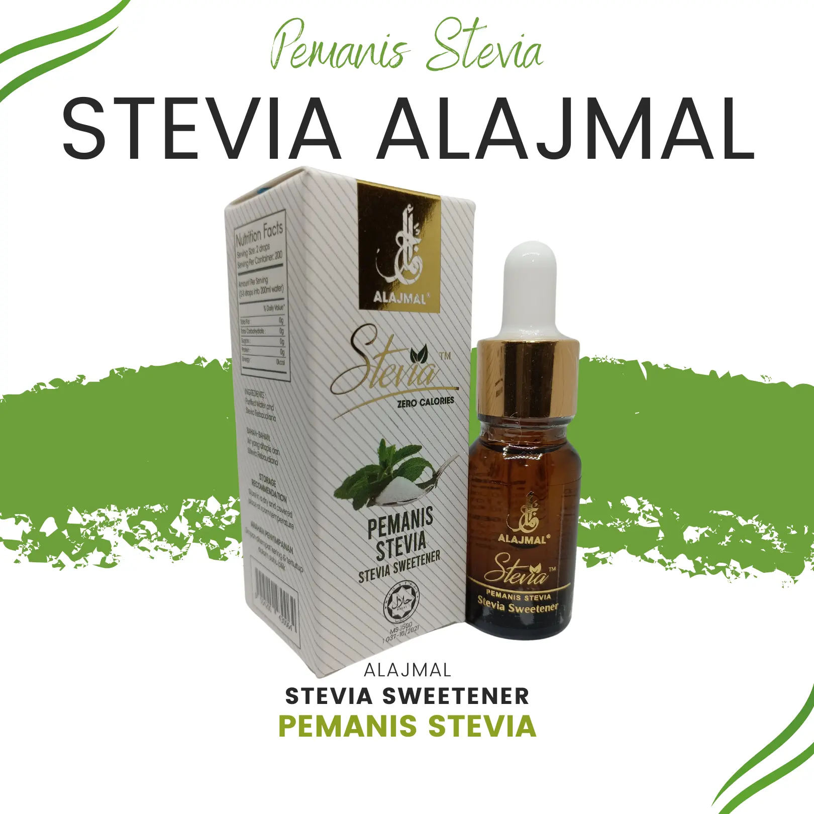 STEVIA ALAJMAL | PEMANIS STEVIA | PENGGANTI GULA | 0 KALORI | KAWAL GULA | SUGAR REPLACEMENT | SWEETENER ZERO CALORIES | EKSTRAK DAUN STEVIA Food