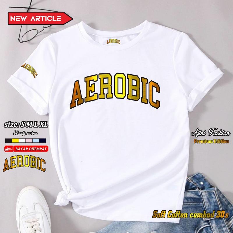 Product Introduction of kaos aerobik baju atasan olahraga wanita terbaru kaos olahraga wanita kaos senam zumba atasan olah raga kaos aerobic katun combad 30s gold series Sport 2