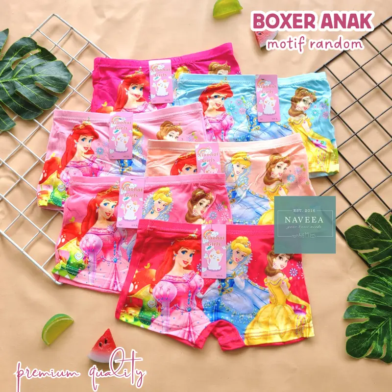 12pcs Cd Celana Dalam Boxer Anak Perempuan Motif Campur Lusinan Murah - NVA0668 0