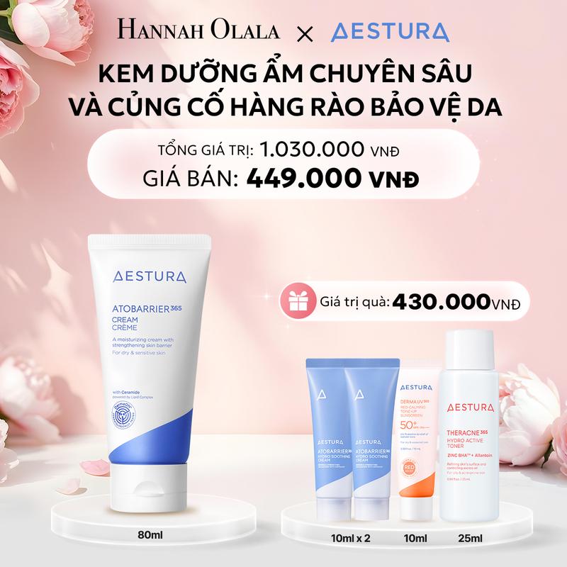 [AESTURA x HANNAH OLALA] Kem dưỡng ẩm chuyên sâu và củng cố hàng rào bảo vệ da AESTURA ATOBARRIER365 Cream 80ml