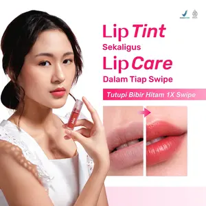 JIERA Lip Peptint with 2-in-1 Lip Tint & Lip Care, UV Rays Protection, Lightweight, Long lasting, Moisturizing, Cocok untuk Mencerahkan Bibir Gelap Hitam Brown dan Anti Aging - Liptint Kosmetik Gloss Waterproof Lipstik