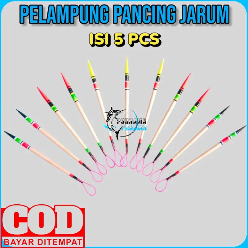 Plampung Pancing Jarum Ukuran 8 Cm Isi 5 Pcs Kumbul Kayu Kukumbul Motif 0