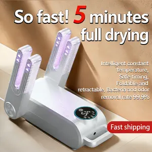 pengering sepatu 4 core UV Elektrik Penghilang Bau Anti Kuman Kering Cepat Fast Drying 200W 220V Pria Wanita Angin Panas 360° Sterilisasi Kuman Germ Sterilization Timer untuk Semua Jenis Sepatu Shoe Dryer Alat Mudah Digunakan