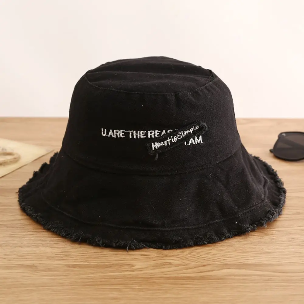 Topi Baldi Kapas Teduhan Matahari, Sulaman Luar Mudah, Warna Pepejal, Topi Wanita, Fesyen, Topi Gaya Korea
