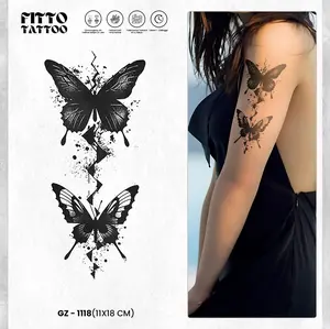 tatto temporary premium kupu-kupu tattoo butterrfly stiker Tato Temporer Fruit Ink tatoo semipermanen