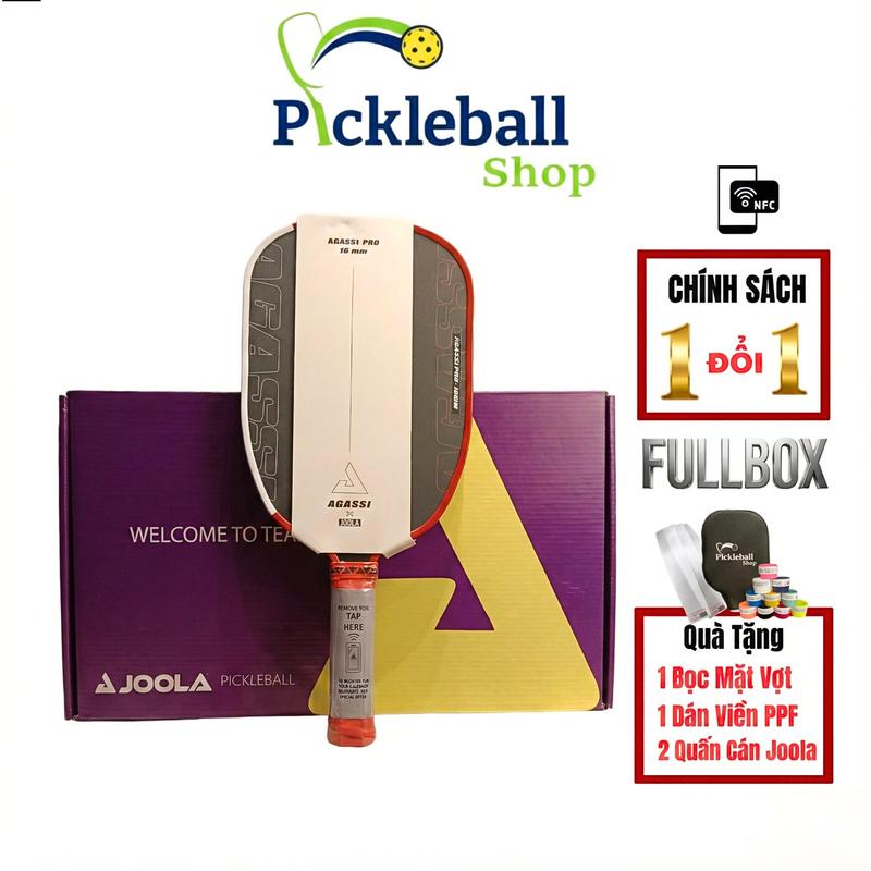  Vợt Pickleball Agassi Pro hàng Fullbox Joola  có check NFC  phiên bản 16mm siêu cấp độ nhám cao phù hợp mọi trình độ 