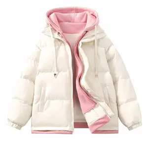 Jaket Wanita Musim Dingin Korean Style Outer Motor  Winter Mantel Atasan Cewek Dewasa Gelembung Parasut Tebal Tahan Angin Putih Pink - Parka, Hitam, Casual, Panjang, Blazer Outdoor Nyaman