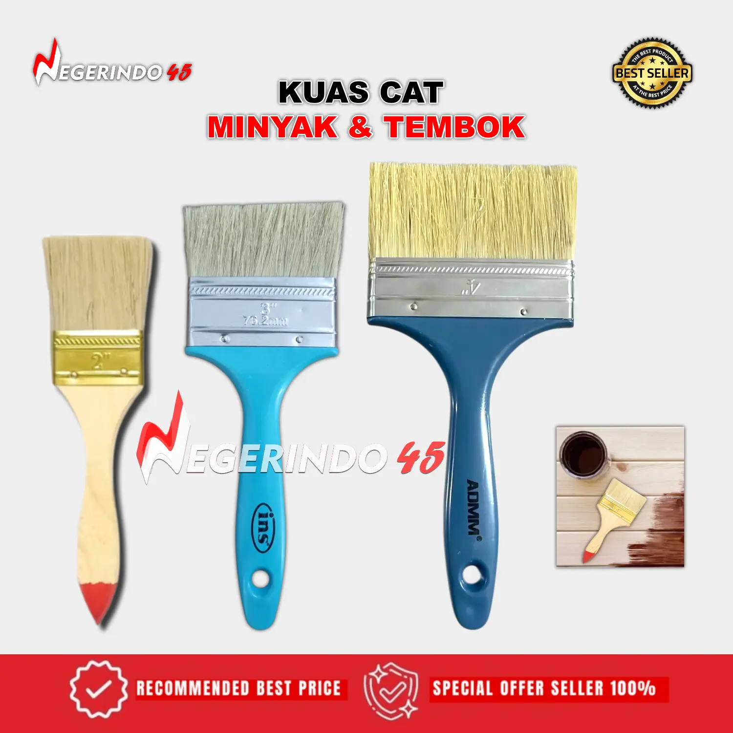 KUAS CAT 1" 1.5" 2" 2.5" 3" 4" KUAS TEMBOK KUAS CAT KAYU KUAS TEMBOK