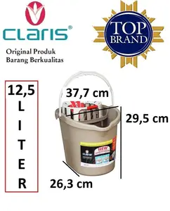 CLARIS Alat Pel / Alat Kebersihan / Ember Pel Warna Cream 3111