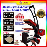 Gambar Mesin Press Sablon Mini Logo Label 15x15 cm & Press Sablon Topi Premium - SUN 2 in 1 CAP & LOGO HEAT PRESS  untuk press kaos, Logo, Label, Kerah Leher, Inside Tag, lengan, Saku, Topi - Logo+Topi SLC01, Surabaya dari Sun Indonesia Kota Surabaya 1 Tokopedia