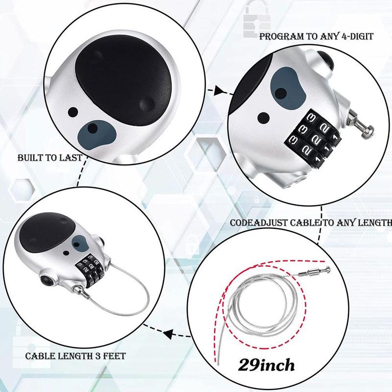 Product Introduction of Motorcycle Helmet Lock Electric Vehicle Helmet Anti-theft Combination Lock Suitcase Wire Lock N4N8 31
