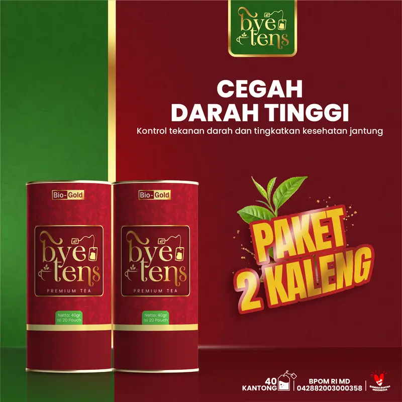 Bye Tens - Bundling 2 Kaleng Minuman Teh Herbal Rempah Tradisional Teh Hijau, Mengkudu, Seledri untuk Darah Tinggi 0