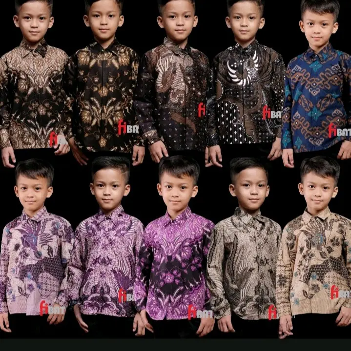 KEMEJA BATIK ANAK COWOK BAJU BATIK ANAK LENGAN PANJANG UMUM 2 SAMPAI 12 TAHUN