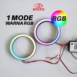 SHROUD ANGEL EYES AYOTO  2.5 INCH 2D RGB BULAT MOTOR MOBIL PLUG AND PLAY