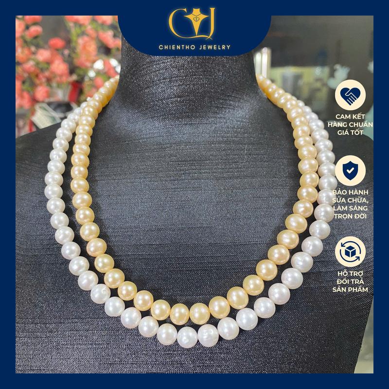  Dây chuyền ngọc trai 8 ly thanh lịch trang sức nữ hàng thật giá tốt 