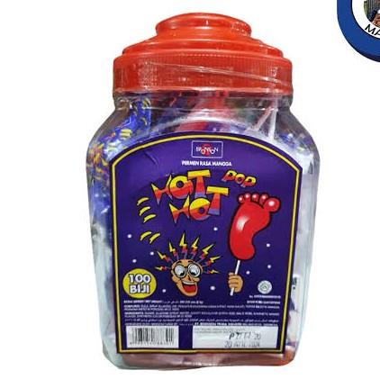 PERMEN KAKI HOT POP / PERMEN KAKI MERAH / PERMEN HOT POP TOPLES 100 BUTIR 1
