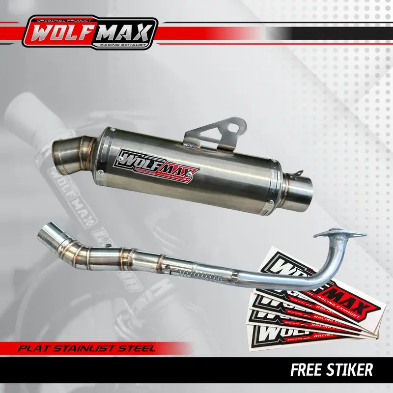Knalpot B2 set Motor Matic Original Wolfmax  Gratis Laser 3