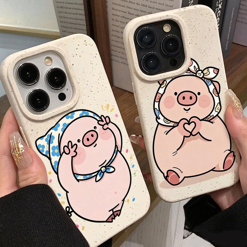 Ốp Lưng Cho Iphone 17 15 13 16 11 18 12 14 Pro Max 17 7 16 8 15 14 Plus Bìa mềm chú heo con đáng yêu