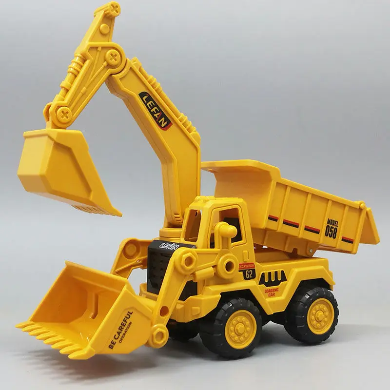 Xe Đồ Chơi Máy Xúc, Quán Tính, Xe Kỹ Thuật Mô Phỏng, Dành Cho Trẻ Em, Thích Hợp Cho Bé Trai, Chống Rơi, Máy Bơm Đất, Mô Hình Xe Tải Tự Đổ Đa Chức Năng Toy