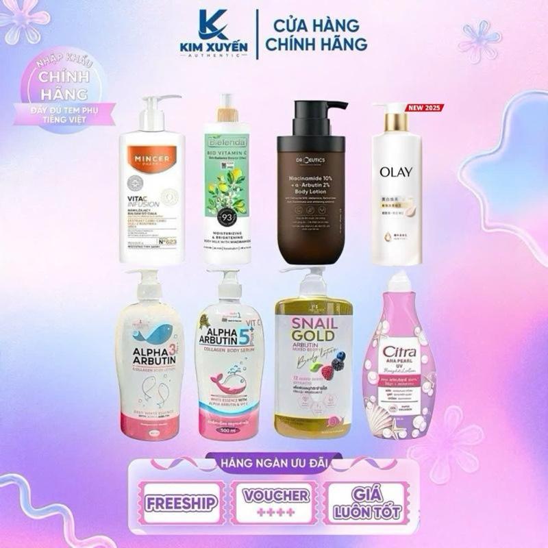 (TỔNG HỢP) Dưỡng thể dưỡng trắng da DR CEUTICS / PRECIOUS SKIN / CITRA / PRINCESS BKK SKIN / BIELENDA / OLAY